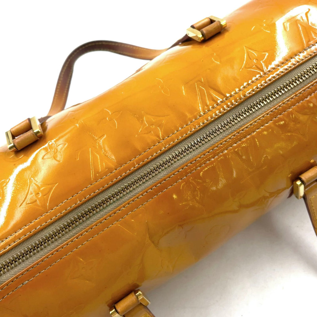 Louis Vuitton Monogram Vernis Leather Enamel Yellow Handbag Gold — view 6