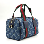 Gucci di Mini GG 2-Way Shoulder Leather Denim Blue Handbag Gold — view 2