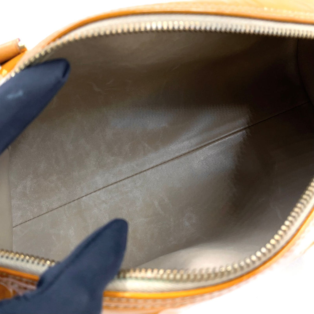 Louis Vuitton Monogram Vernis Leather Enamel Yellow Handbag Gold — view 3