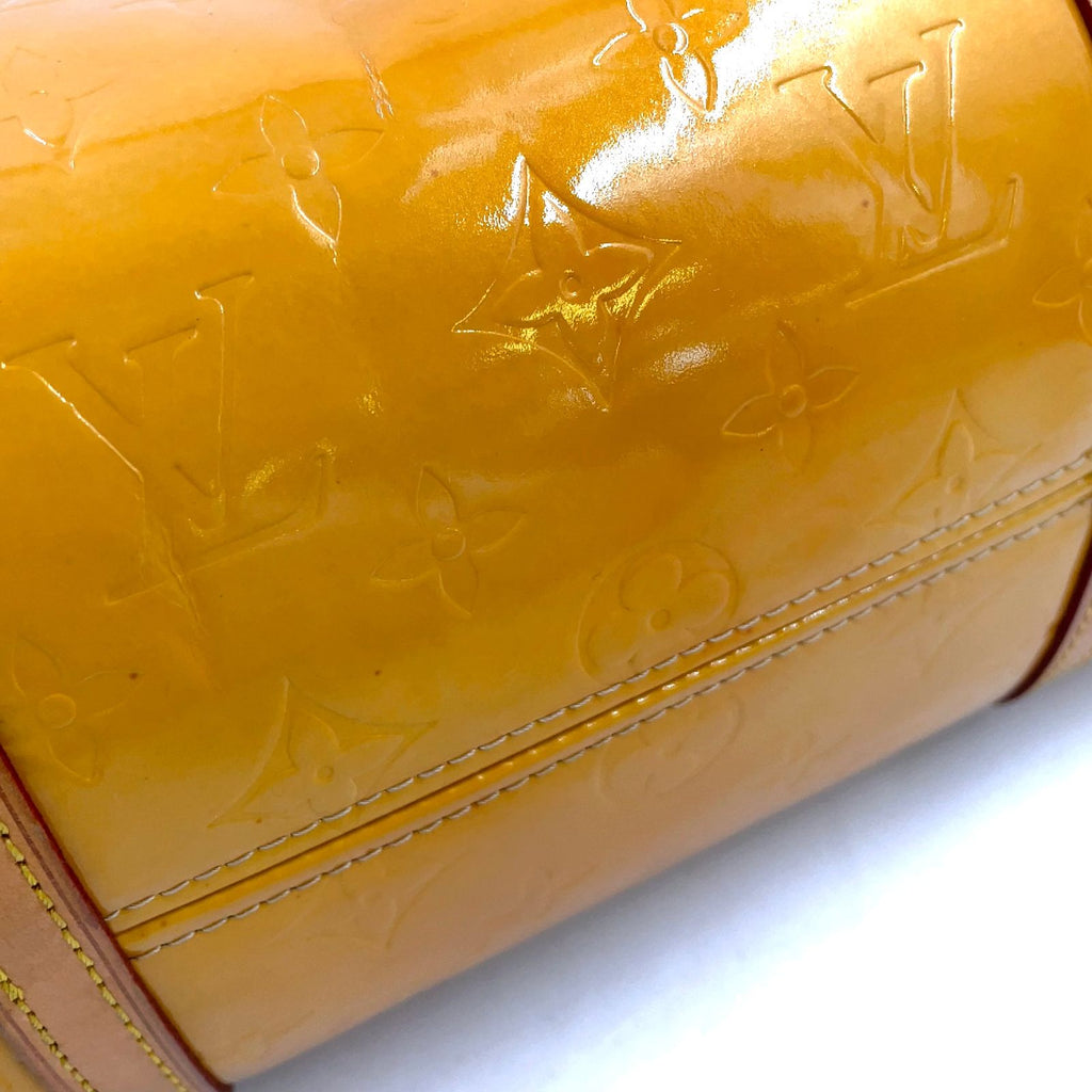 Louis Vuitton Monogram Vernis Leather Enamel Yellow Handbag Gold — view 7