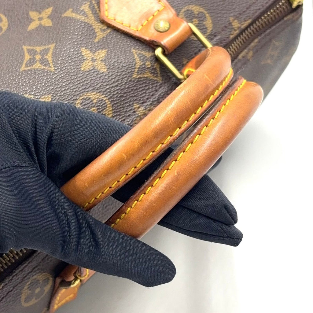 Louis Vuitton Speedy 30 Monogram Leather Brown Handbag Gold — view 7