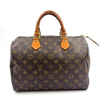 Louis Vuitton Speedy 30 Monogram Leather Brown Handbag Gold
