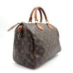 Louis Vuitton Speedy 30 Monogram Leather Brown Handbag Gold — view 2