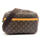 Louis Vuitton PM Monogram Leather Brown Shoulder Bag Gold