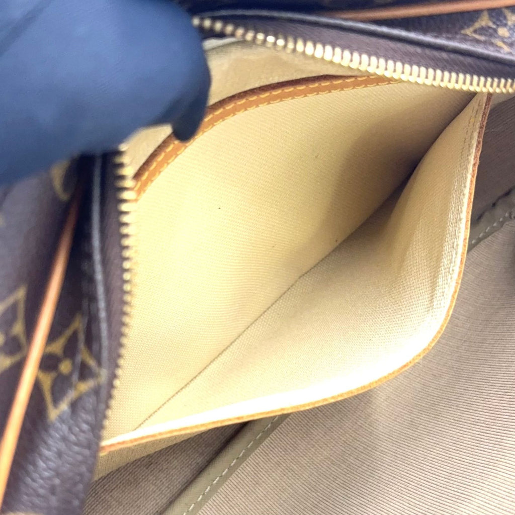 Louis Vuitton PM Monogram Leather Brown Shoulder Bag Gold — view 9