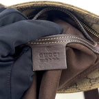 Gucci GG Supreme Leather Khaki Beige Darkbrown Shoulder Bag Gold — view 4