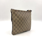 Gucci GG Supreme Leather Khaki Beige Darkbrown Shoulder Bag Gold — view 2