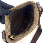 Gucci GG Supreme Leather Khaki Beige Darkbrown Shoulder Bag Gold — view 3