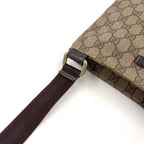 Gucci GG Supreme Leather Khaki Beige Darkbrown Shoulder Bag Gold — view 6