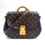 Louis Vuitton Eden MM Monogram 2-Way Shoulder Leather Brown Blue Handbag Gold
