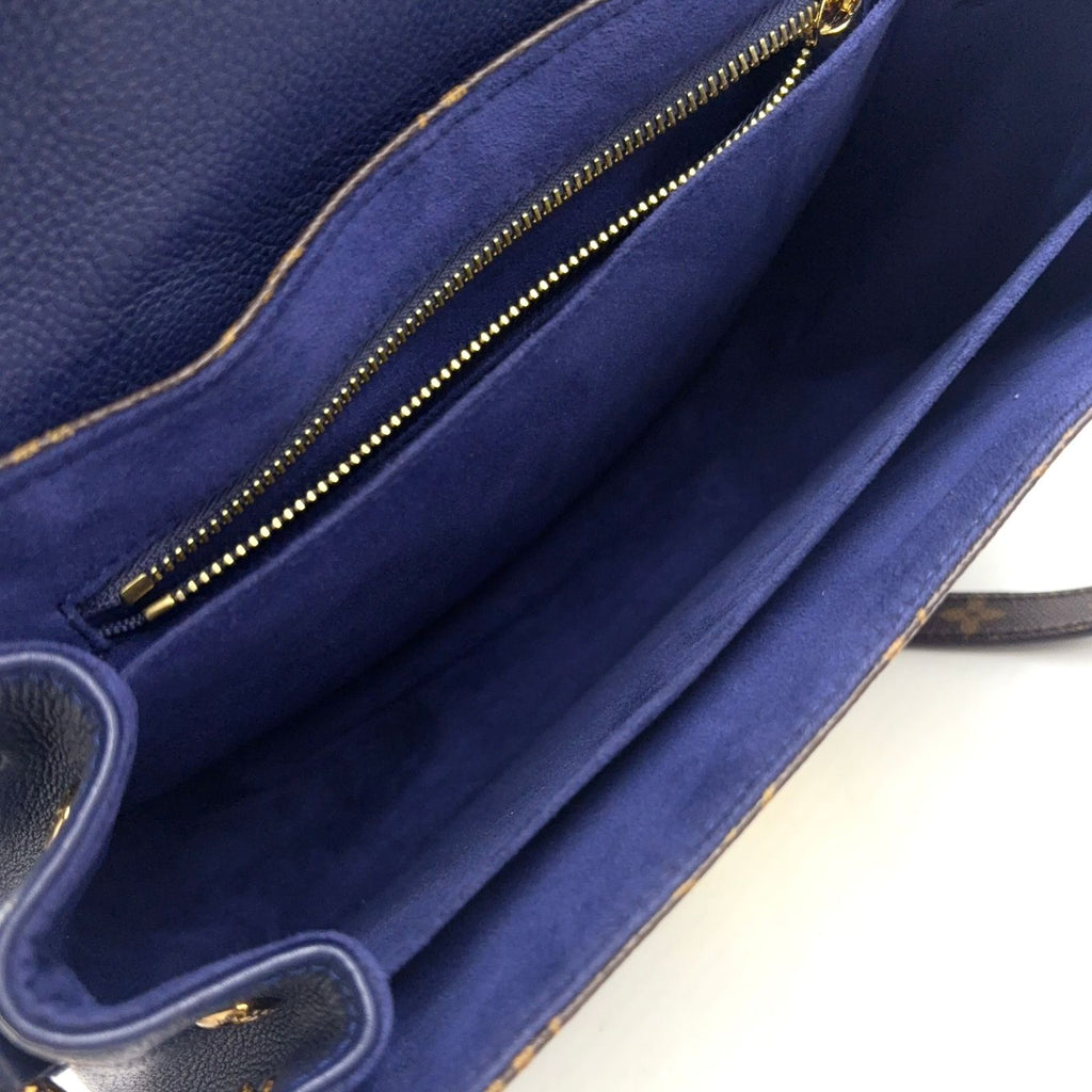 Louis Vuitton Eden MM Monogram 2-Way Shoulder Leather Brown Blue Handbag Gold — view 3