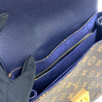 Louis Vuitton Eden MM Monogram 2-Way Shoulder Leather Brown Blue Handbag Gold — view 9