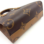 Louis Vuitton On The Go PM Monogram Reverse Correspondence Brown Handbag Gold — view 9