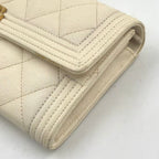 Chanel Boy Stand Caviar Leather Off White Wallet Gold — view 6