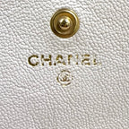 Chanel Boy Stand Caviar Leather Off White Wallet Gold — view 4
