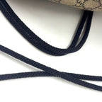 Gucci Drawstring Backpack GG Supreme Leather Nylon Black Beige — view 9