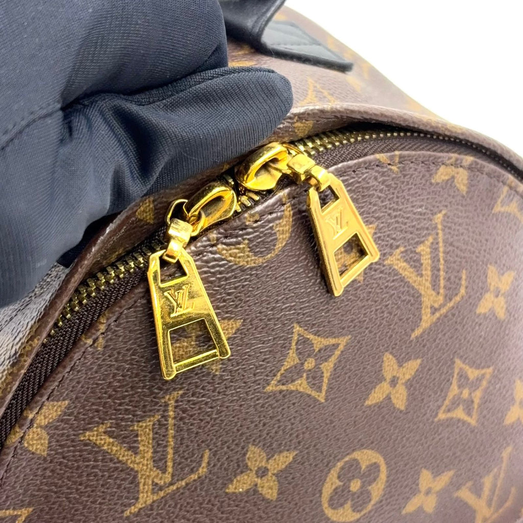 Louis Vuitton Palm Springs PM Monogram Leather Brown Black Backpack Gold — view 8