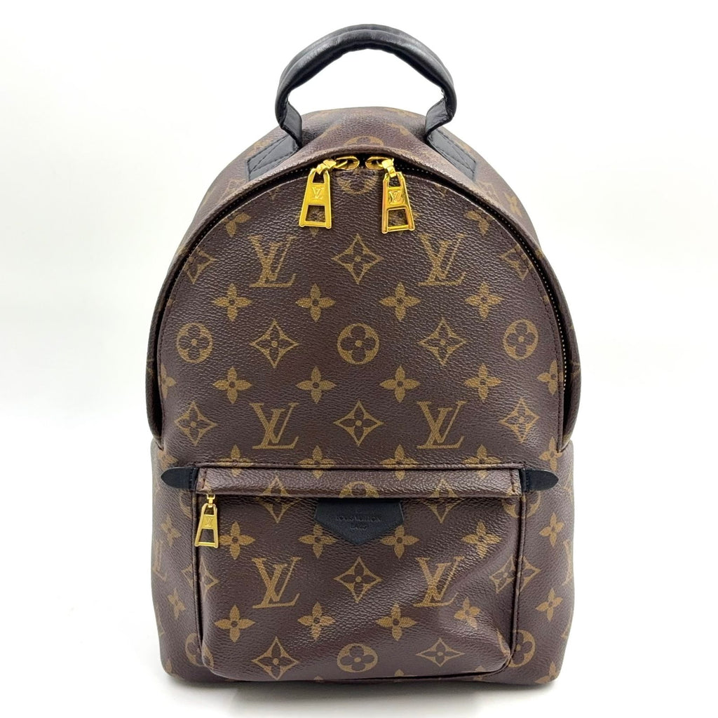 Louis Vuitton Palm Springs PM Monogram Leather Brown Black Backpack Gold