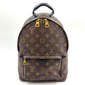 Louis Vuitton Palm Springs PM Monogram Leather Brown Black Backpack Gold