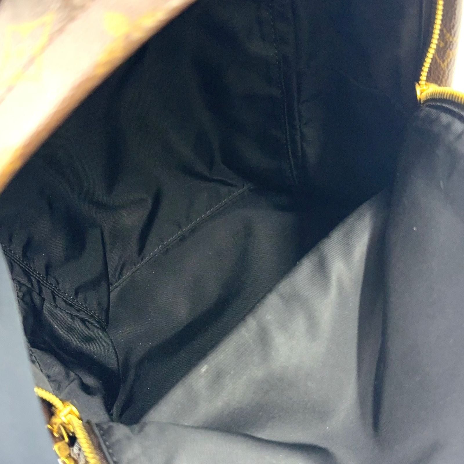 Louis Vuitton Palm Springs PM Monogram Leather Brown Black Backpack Gold — view 3