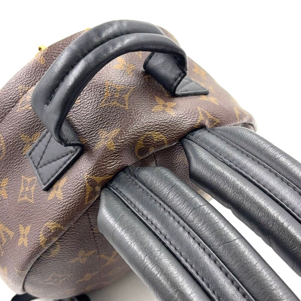 Louis Vuitton Palm Springs PM Monogram Leather Brown Black Backpack Gold — view 5