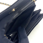Chanel Quilted Camellia Ribbon Leather Satin Fabric Black White Minishoulder — view 6