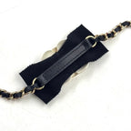 Chanel Quilted Camellia Ribbon Leather Satin Fabric Black White Minishoulder — view 8
