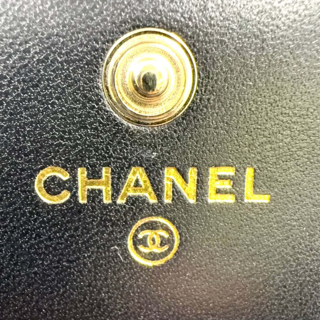 Chanel Quilted Camellia Ribbon Leather Satin Fabric Black White Minishoulder — view 4