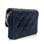 Chanel Quilted Camellia Ribbon Leather Satin Fabric Black White Minishoulder — view 2