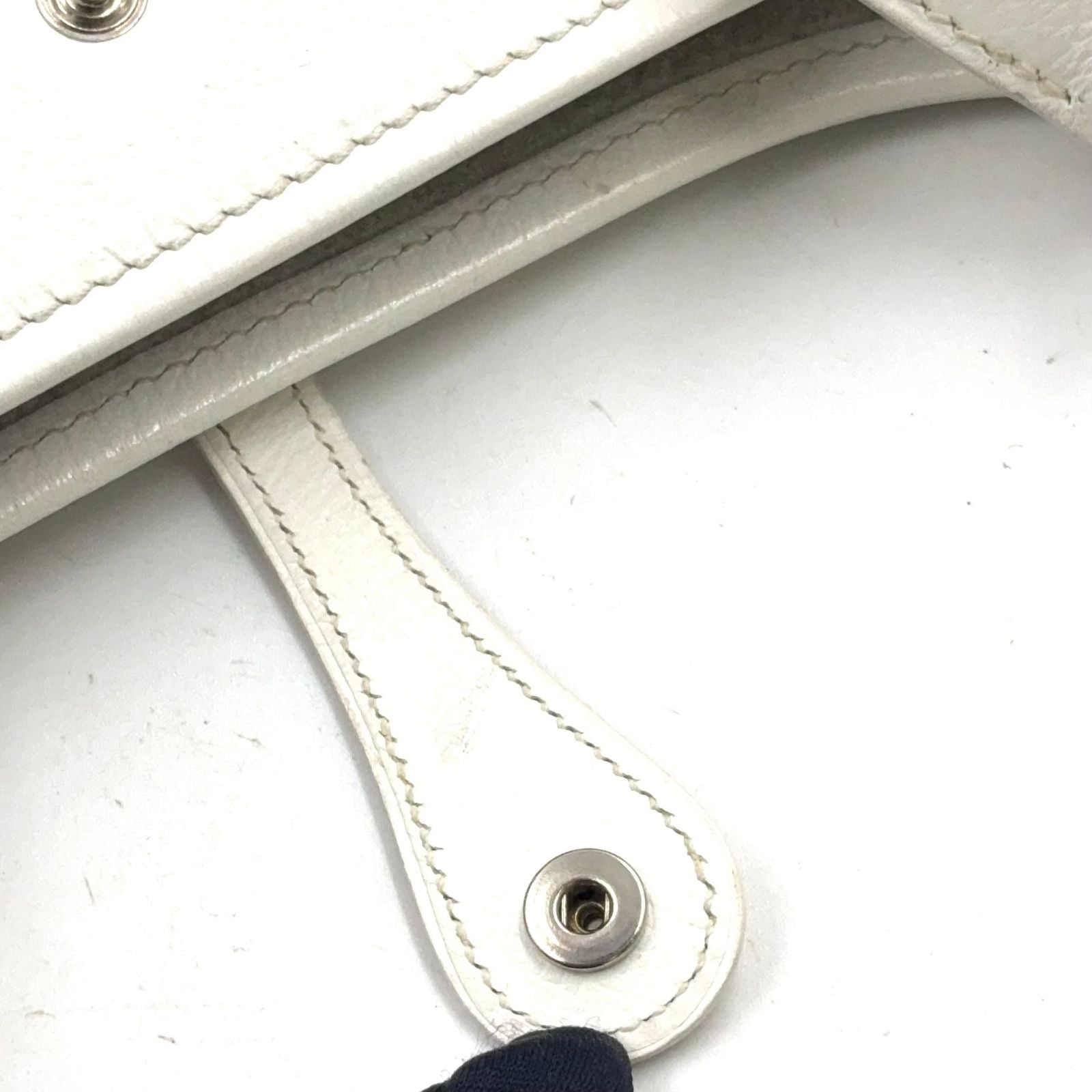 Hermes Evelyne TPM Taurillon Leather White Shoulder Bag Silver — view 9