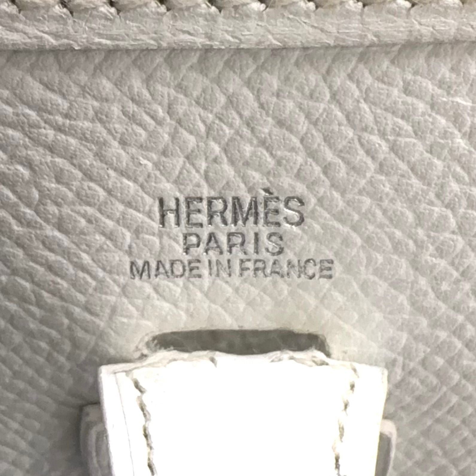 Hermes Evelyne TPM Taurillon Leather White Shoulder Bag Silver — view 4