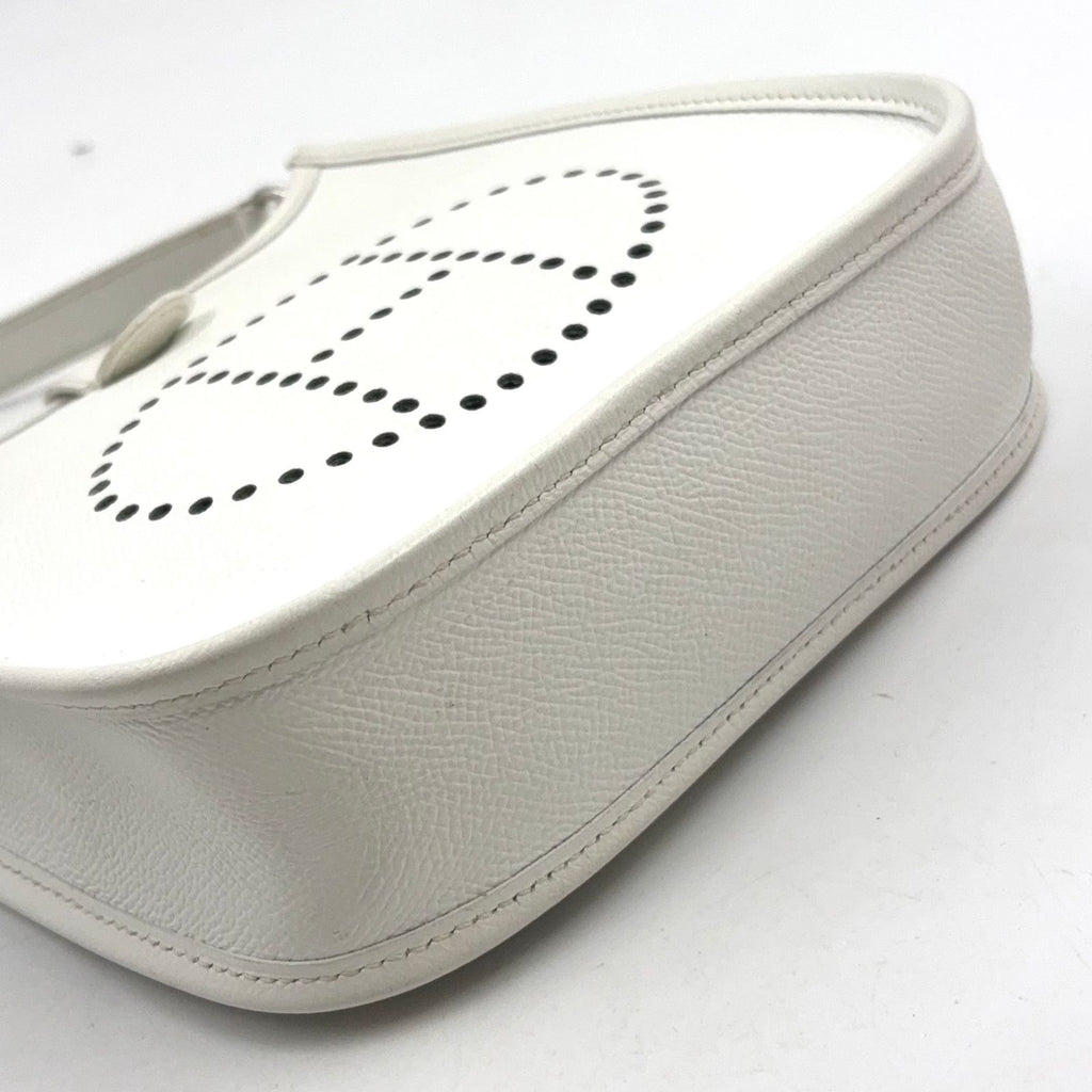 Hermes Evelyne TPM Taurillon Leather White Shoulder Bag Silver — view 6