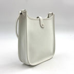 Hermes Evelyne TPM Taurillon Leather White Shoulder Bag Silver — view 2