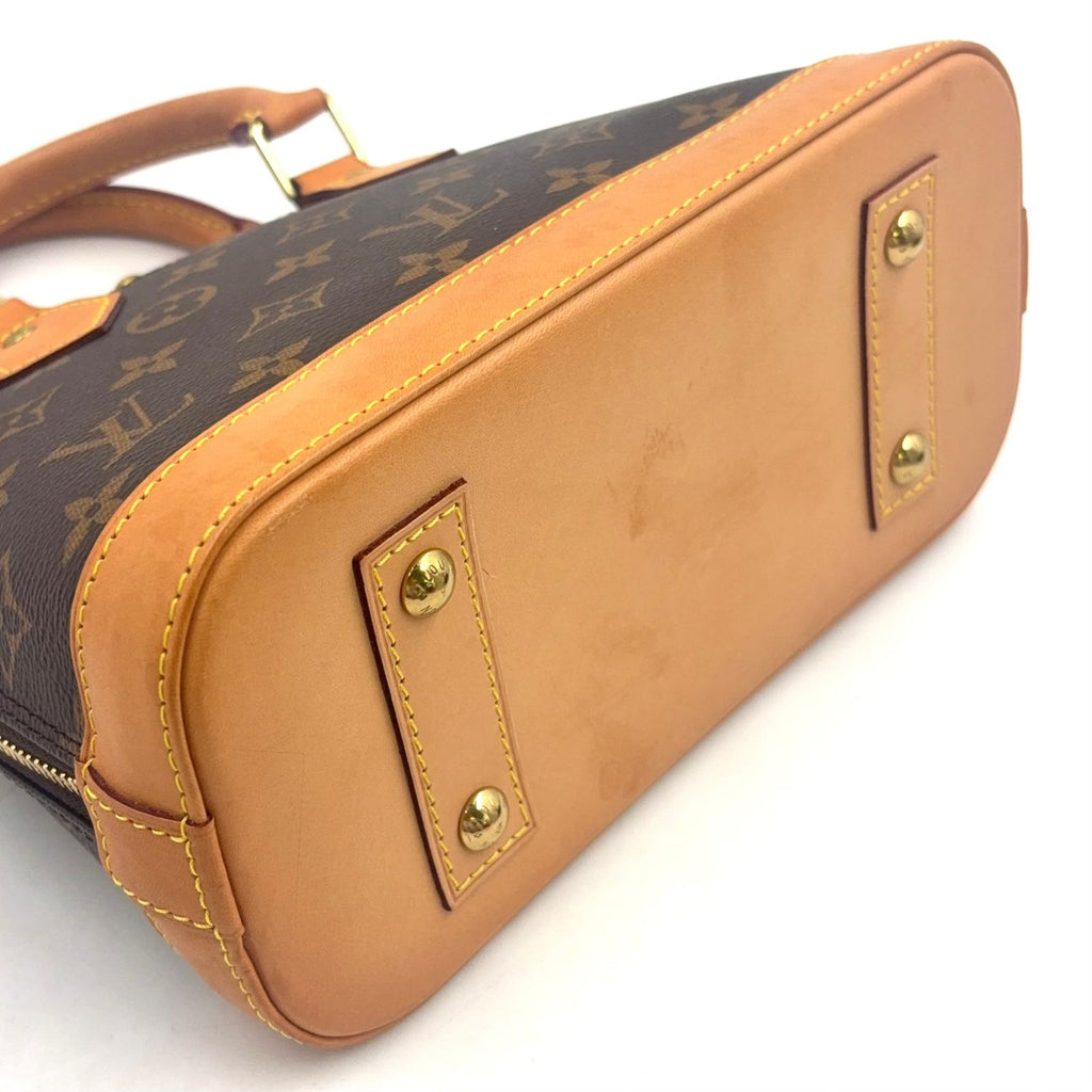 Louis Vuitton Alma BB Monogram Leather Brown Handbag Gold — view 5