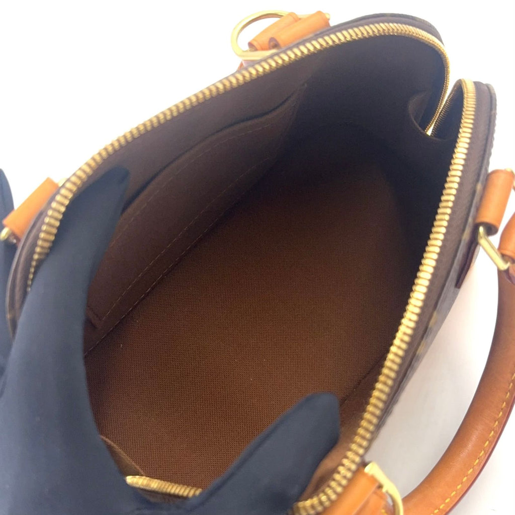 Louis Vuitton Alma BB Monogram Leather Brown Handbag Gold — view 3