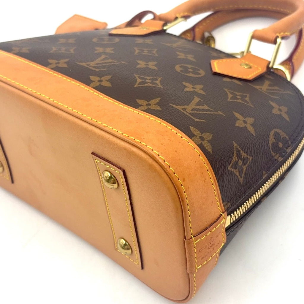 Louis Vuitton Alma BB Monogram Leather Brown Handbag Gold — view 6