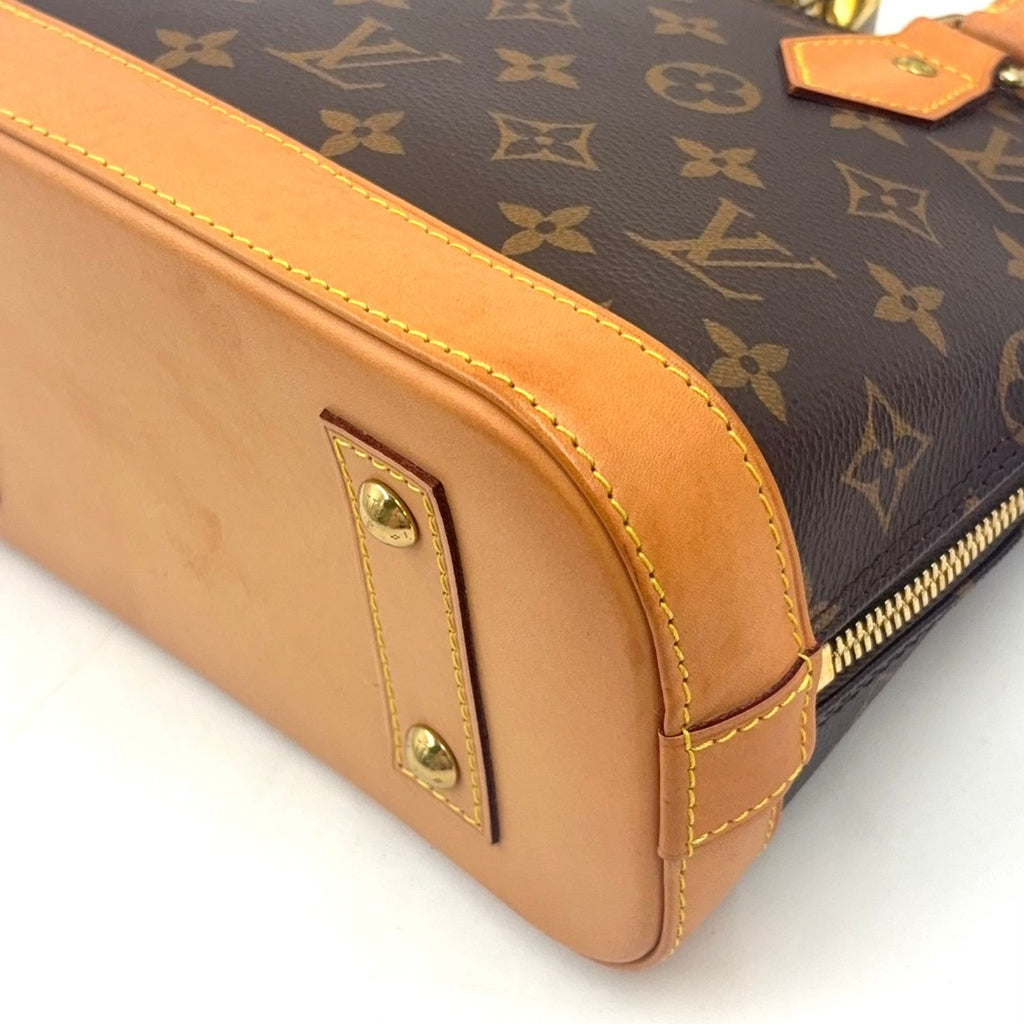Louis Vuitton Alma BB Monogram Leather Brown Handbag Gold — view 8