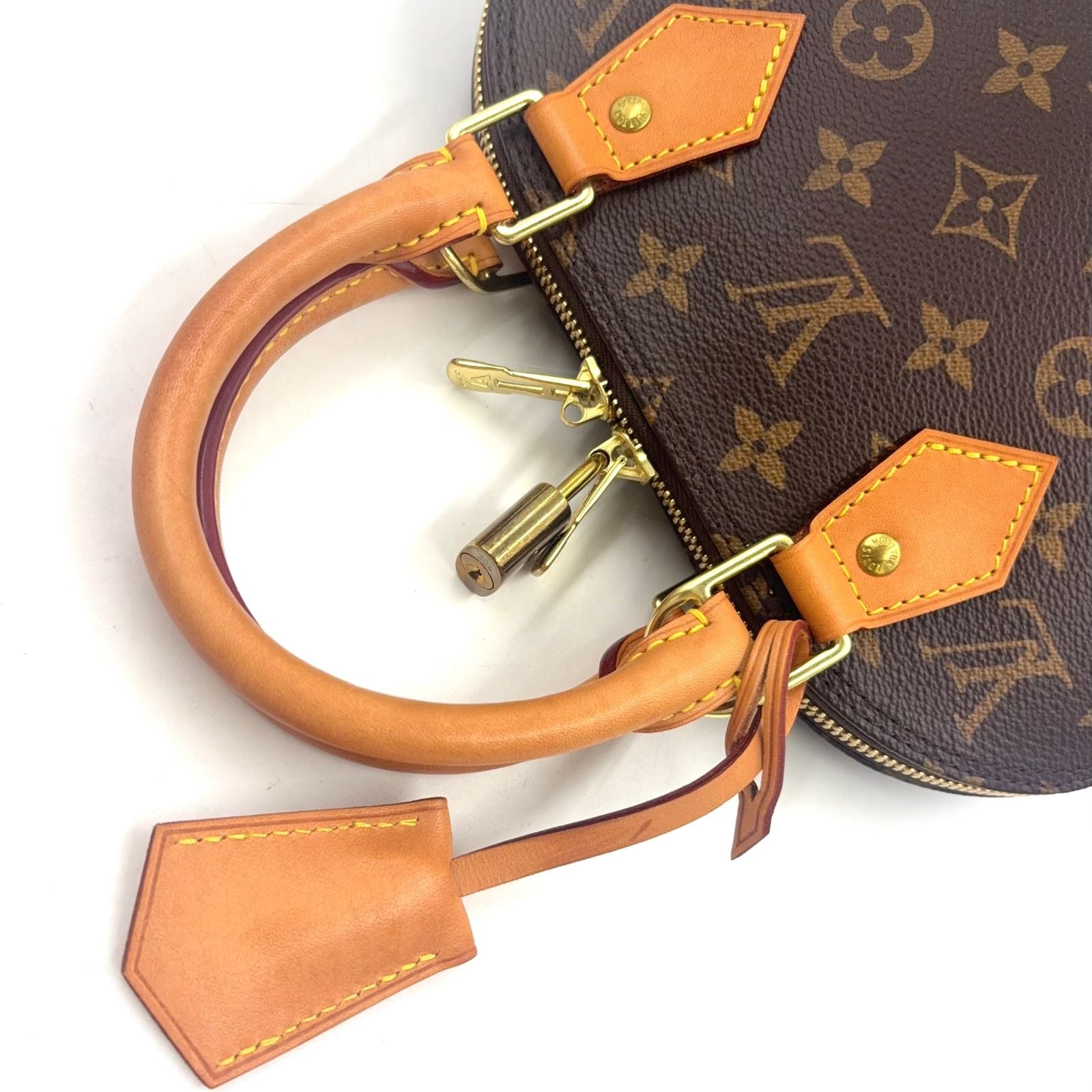 Louis Vuitton Alma BB Monogram Leather Brown Handbag Gold — view 9