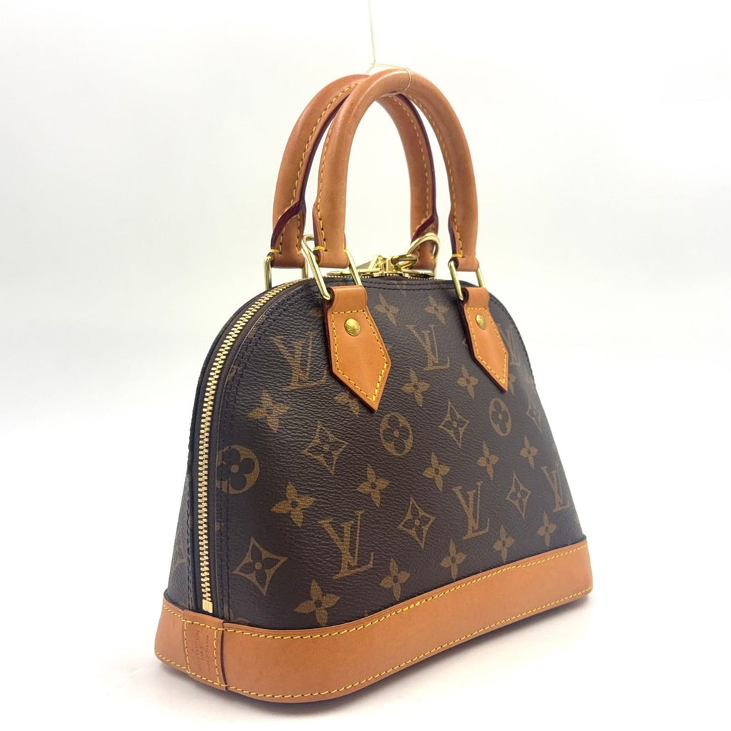 Louis Vuitton Alma BB Monogram Leather Brown Handbag Gold — view 2