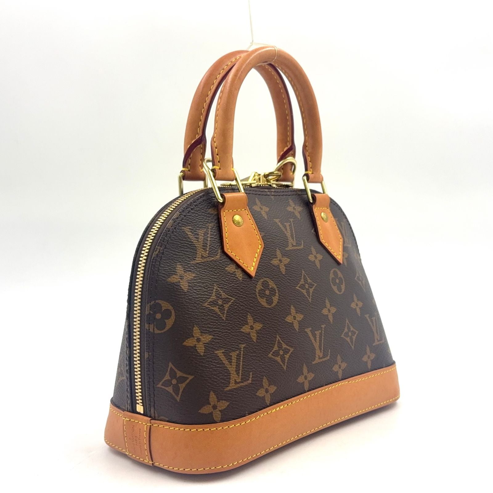 Louis Vuitton Alma BB Monogram Leather Brown Handbag Gold — view 2