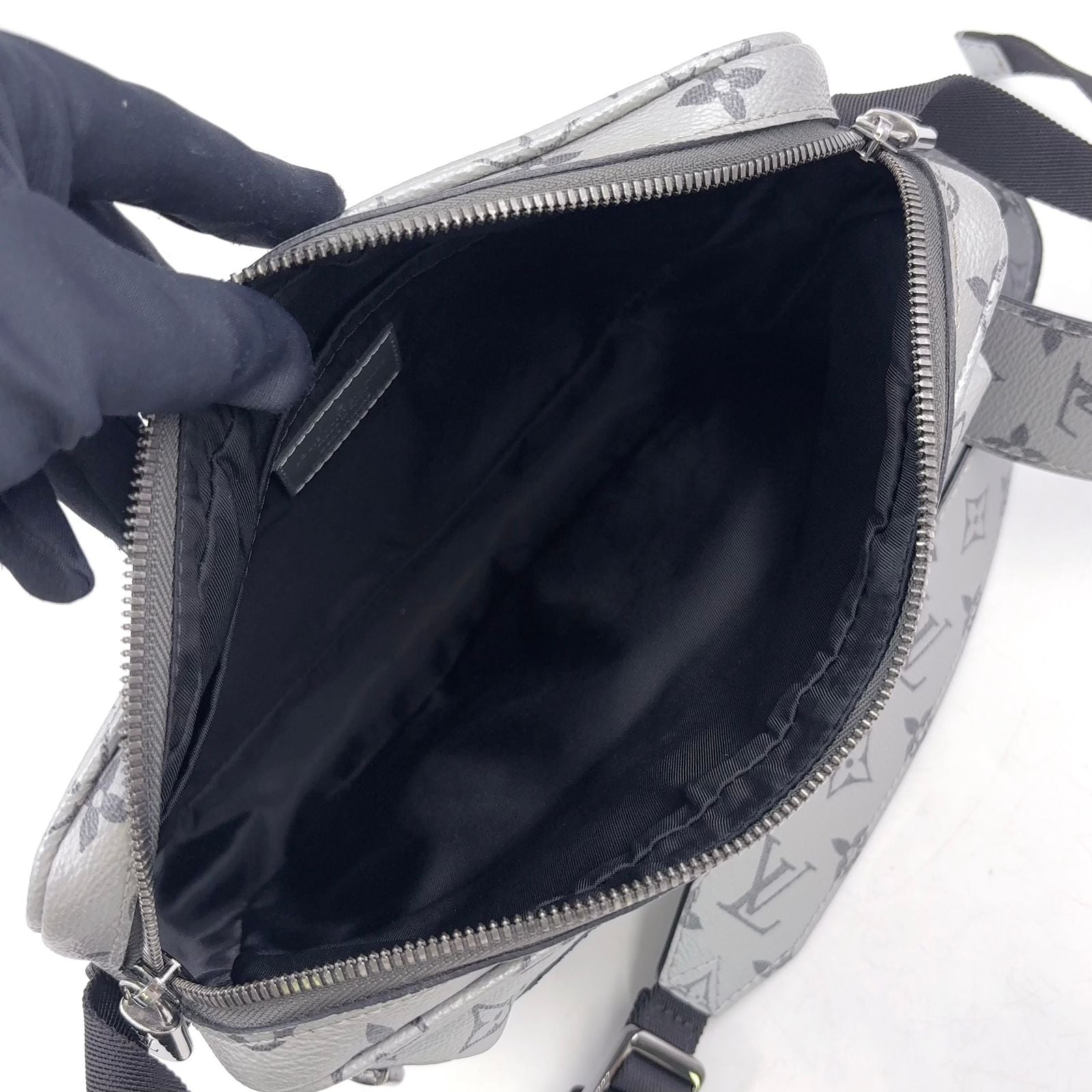 Louis Vuitton PM Monogram Gray Silver Shoulder — view 3