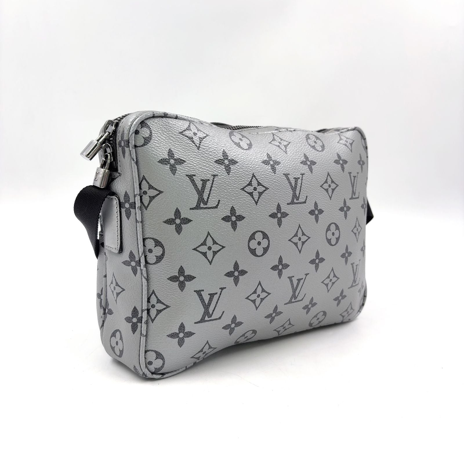 Louis Vuitton PM Monogram Gray Silver Shoulder — view 2