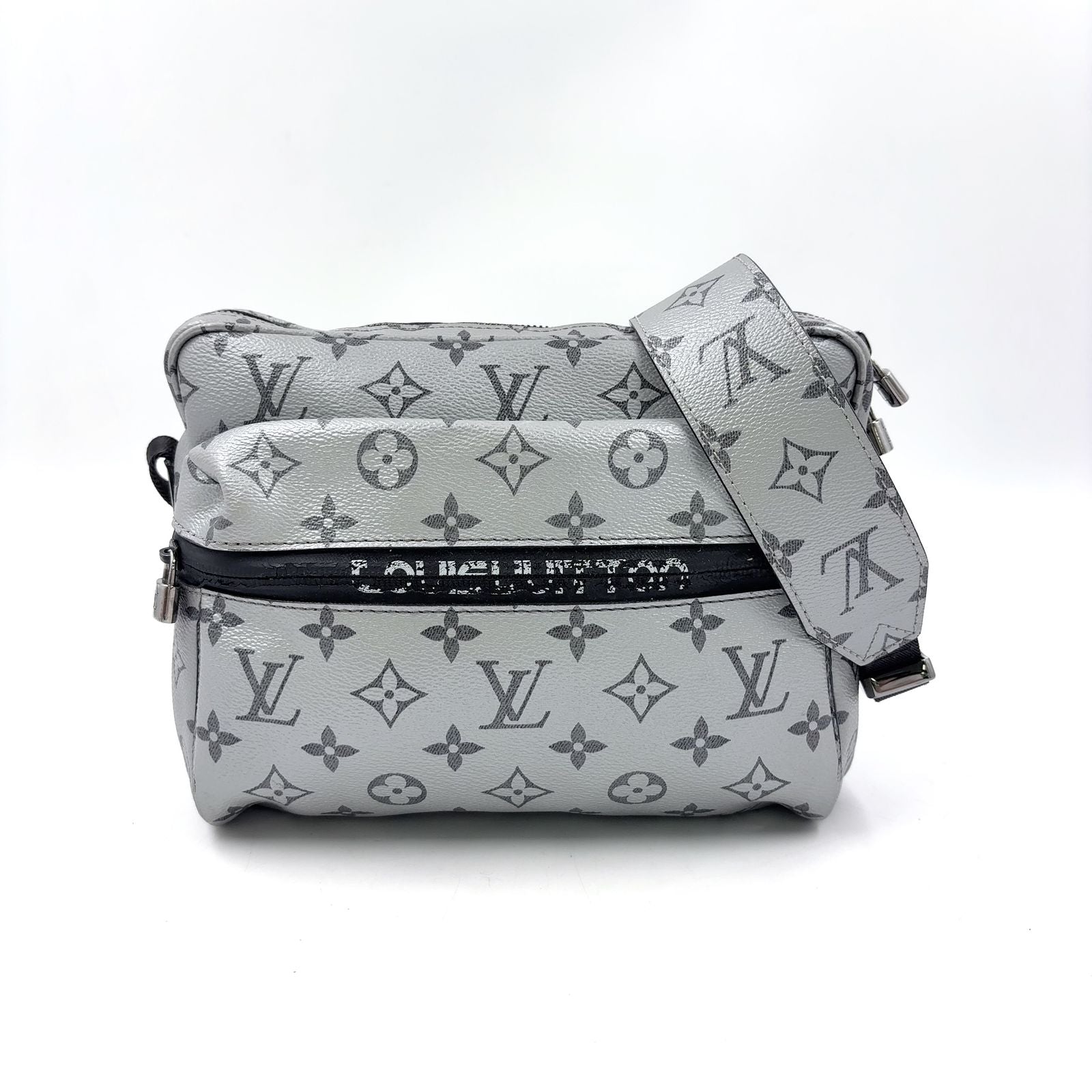 Louis Vuitton PM Monogram Gray Silver Shoulder
