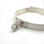 Hermes Kelly Double Tour Leather Metal White Bracelet Silver — view 6
