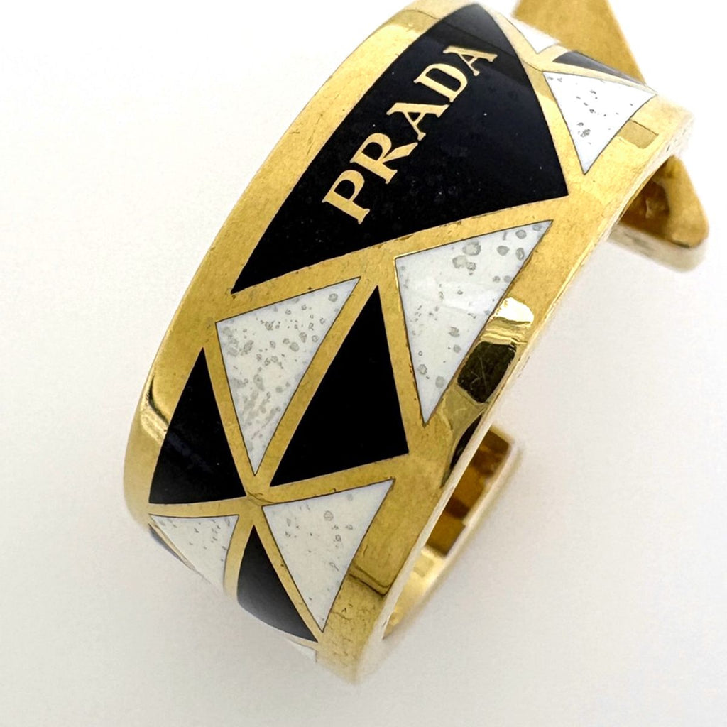 Prada Earrings Metal White Black — view 4