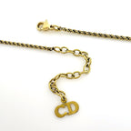 Dior Necklace Leaf Rhinestone Gold Multicolor — view 3