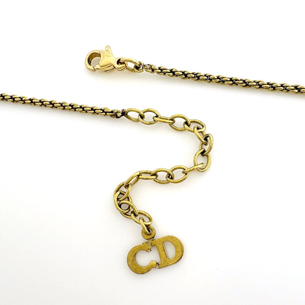 Dior Necklace Leaf Rhinestone Gold Multicolor — view 3