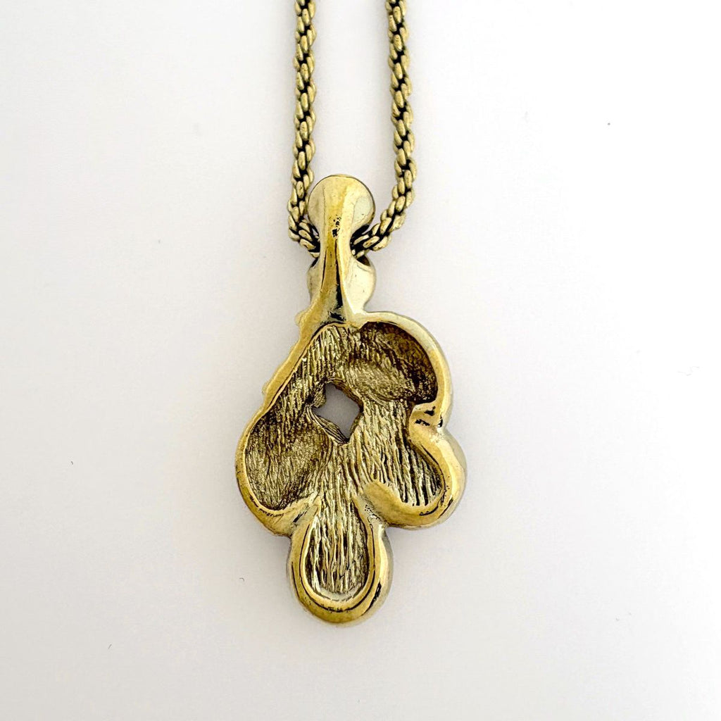 Dior Necklace Leaf Rhinestone Gold Multicolor — view 2