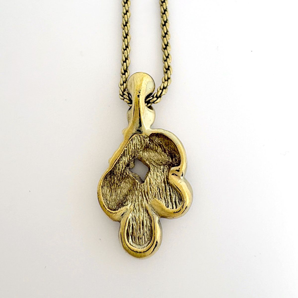 Dior Necklace Leaf Rhinestone Gold Multicolor — view 2