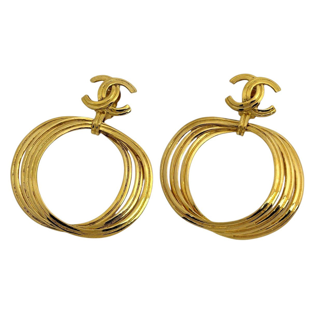 Chanel Earrings CC Logo Larger